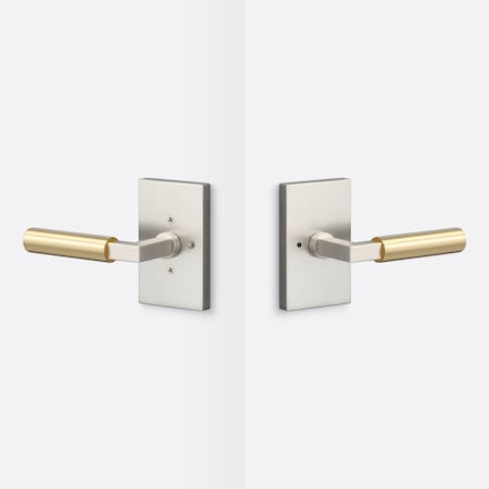 Sure-Loc Hardware Sure-Loc Hardware Levanto Privacy Rosette, Nickel, Smooth Grip in Satin Brass LV102 NI GRIP-SM SB